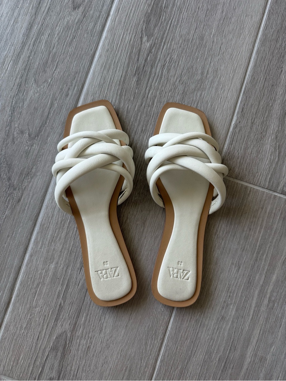 Zara White Strappy Sandals - Picture 2 of 3